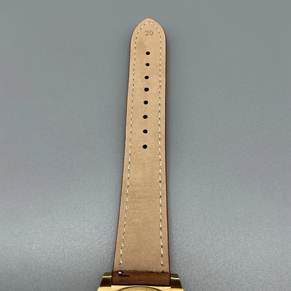 Adidas Process_L1 Mens Watch 38mm Gold Tone Dial Brown Leather New Battery